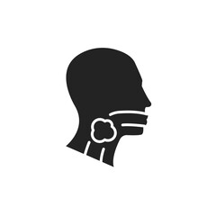Cancer throat line color icon. Sign for web page, mobile app