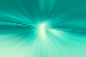 Abstract radial zoom blur surface of soft turquoise and white tones. Abstract soft turquoise background with radial, radiating, converging lines.  