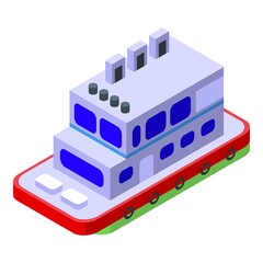 Ferry maritime icon. Isometric of ferry maritime vector icon for web design isolated on white background