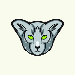 vector logo illustration cat head 
