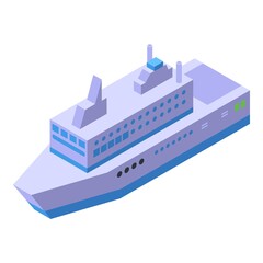 Ferry travel icon. Isometric of ferry travel vector icon for web design isolated on white background