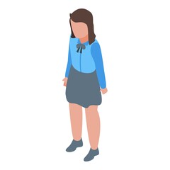 School uniform girl icon. Isometric of school uniform girl vector icon for web design isolated on white background