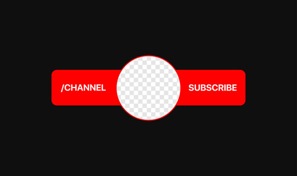 Youtube Video Service Profile Icon Interface. Subscribe Button. Channel Name. Transparent Placeholder. Put Your Photo Under Background. Social Media Illustration. Vector illustration