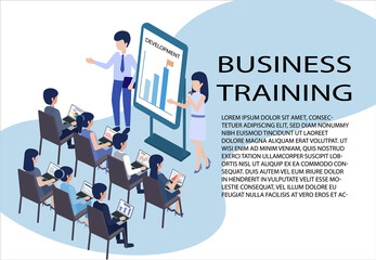 Business training idea. Learn and train employees to improve and develop a better company.