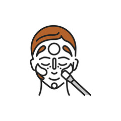 Face contouring line color icon. Sign for web page, mobile app