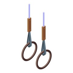 School gym rings icon. Isometric of school gym rings vector icon for web design isolated on white background