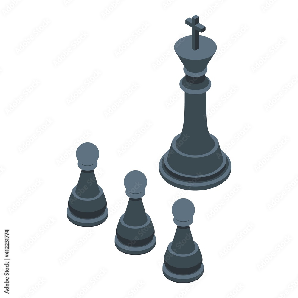 Poster hierarchy chess icon. isometric of hierarchy chess vector icon for web design isolated on white back
