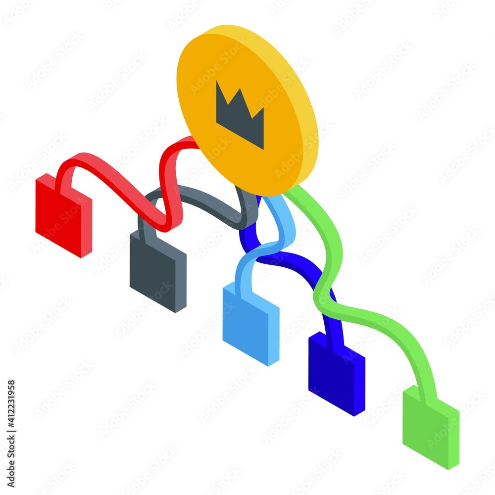 Poster structure hierarchy icon. isometric of structure hierarchy vector icon for web design isolated on wh
