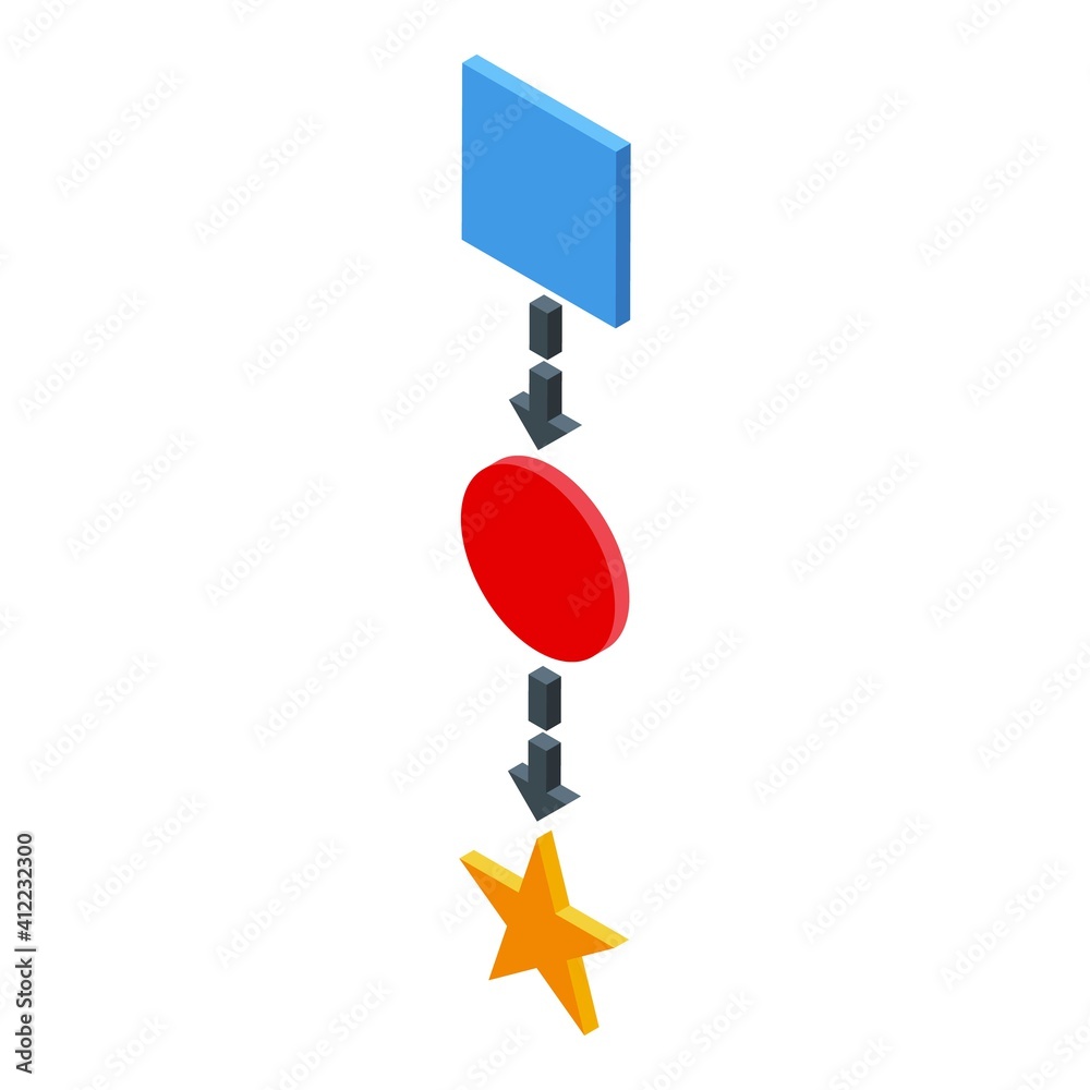 Poster process hierarchy icon. isometric of process hierarchy vector icon for web design isolated on white 