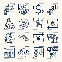 Simple set of futures related lineal icons.