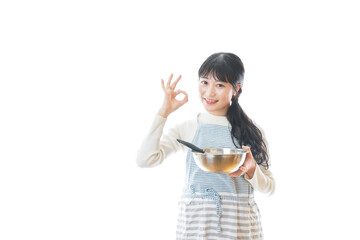 クッキング教室に通う若い女性