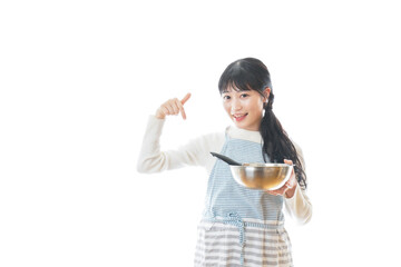 クッキング教室に通う若い女性