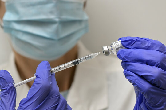 Romania, Galati, 08.02.2021 Pfizer and BioNTech Covid-19 vaccine.