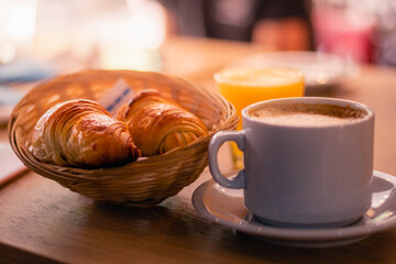 cup of coffee and croissant