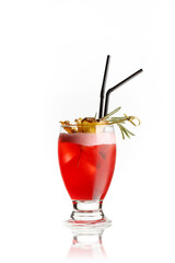 Isolated Glass of coctail on white