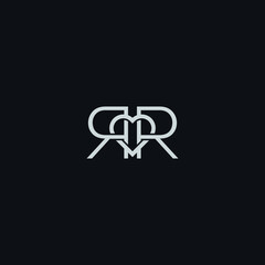 letter R or RR combination love logo vector illustration