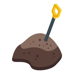 Ground shovel icon. Isometric of ground shovel vector icon for web design isolated on white background