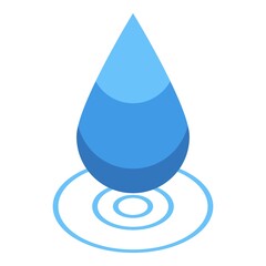 Hydro power drop icon. Isometric of hydro power drop vector icon for web design isolated on white background