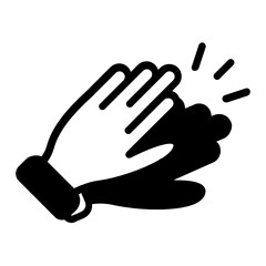 Obraz premium Baseball Player Gloves Concept, Leather Mittens Vector glyph Icon Design, Base ball Symbol on white background, bat and ball game Sign, Sports equipment Stock, Clapping Hands illustration