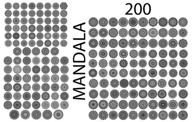 various mandala collections - 200. Ethnic Mandala ornament. Round pattern set.