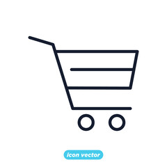 Shopping cart icon. Shopping and Market symbol template for graphic and web design collection logo vector illustration