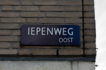 Street Sign Iepenweg Street At Amsterdam The Netherlands 16-12-2020
