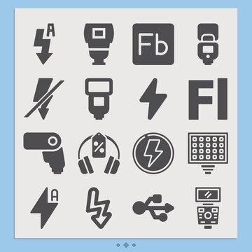 Simple set of cheap related filled icons.