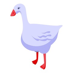 Farm goose icon. Isometric of farm goose vector icon for web design isolated on white background
