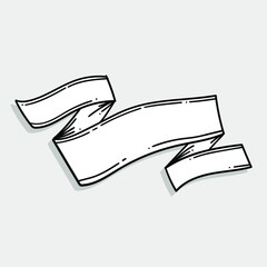 Vintage ribbon doodle template with handdrawn style
