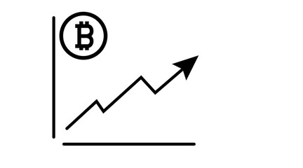 Vector Isolated Illustration of a Chart with a bitcoin Icon. Bitcoin Trading Icon