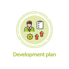 Personal development plan concept line icon. Personal growth concept. Self improvement and self realization. Growth plan. Quality of life. Vector isolated conception metaphor illustration