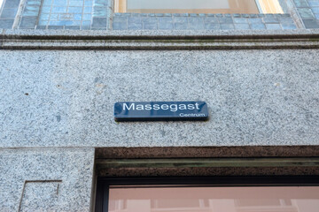 Street Sign Massegast At Utrecht The Netherlands 27-12-2019
