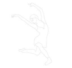 Fototapeta premium illustration dancer, line art, ballerinas