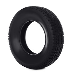 New winter tire isolated on white. Car maintenance