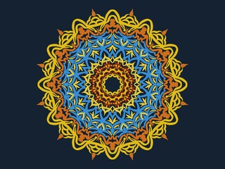 spiritual symbol round ornament. Digital art illustration