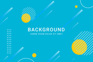 Memphis Style Poster. Fluid Blue Color Backgrounds with Gradient Elements. Flat style Abstract Vector Design Suitable for social media posts, mobile apps, banners design and web/internet ads. Vector f