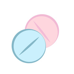 Pills icon, vitamins. Flat vector illustration.