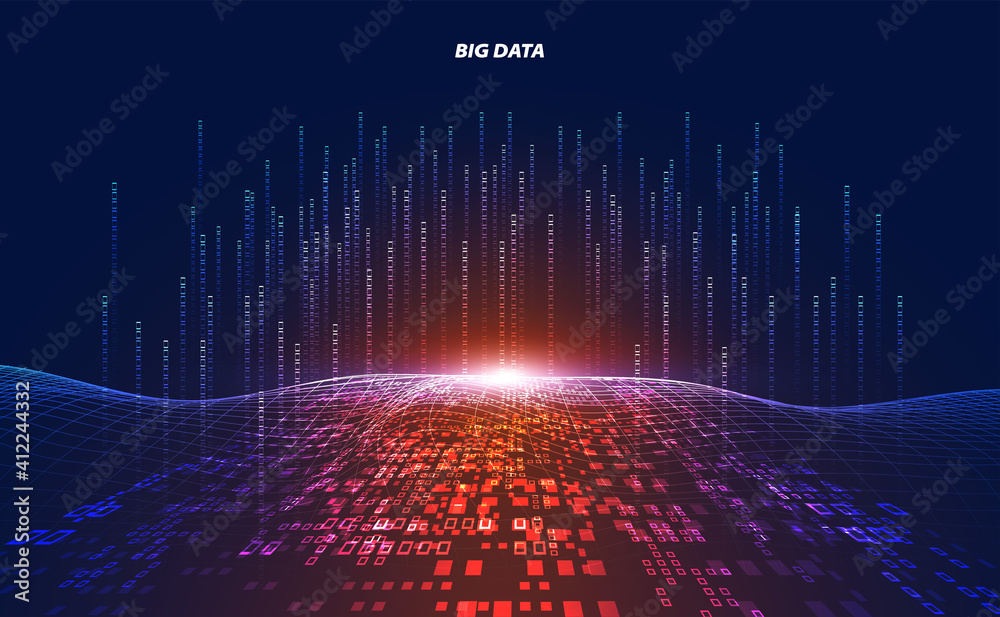 Poster abstract technology wave concept working data of artificial intelligence and futuristic digital for 