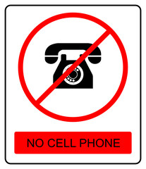 Warning No cell phone vector sign isolated on white background, please  don&rsquo;t use telephone