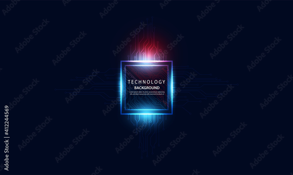 Poster abstract technology ai computing concept working data of artificial intelligence and futuristic digi