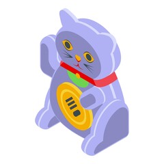 Fototapeta premium Lucky cat toy icon. Isometric of lucky cat toy vector icon for web design isolated on white background