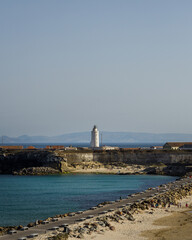 Fototapeta na wymiar lighthouse in tarifa spain