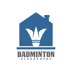 Professional Badminton Sports Team Championship Logo, Creative Badminton design concepts template, icon symbol