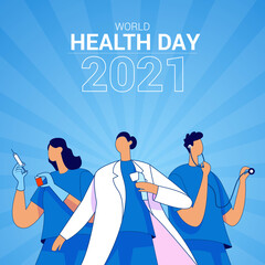 World health day 2021 illustration concept vector