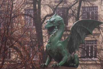 Fototapeta na wymiar The great slovenian dragon statue