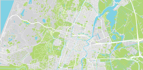 Urban vector city map of Haarlem, The Netherlands