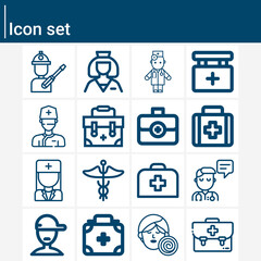 Simple set of consultation related lineal icons.