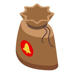 Fortune lucky pouch icon. Isometric of fortune lucky pouch vector icon for web design isolated on white background