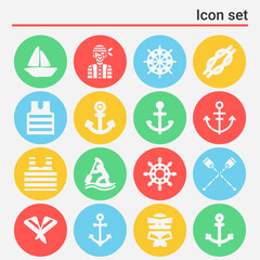 16 pack of ashore filled web icons set