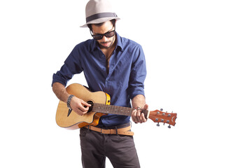 Beautiful man with a guitar